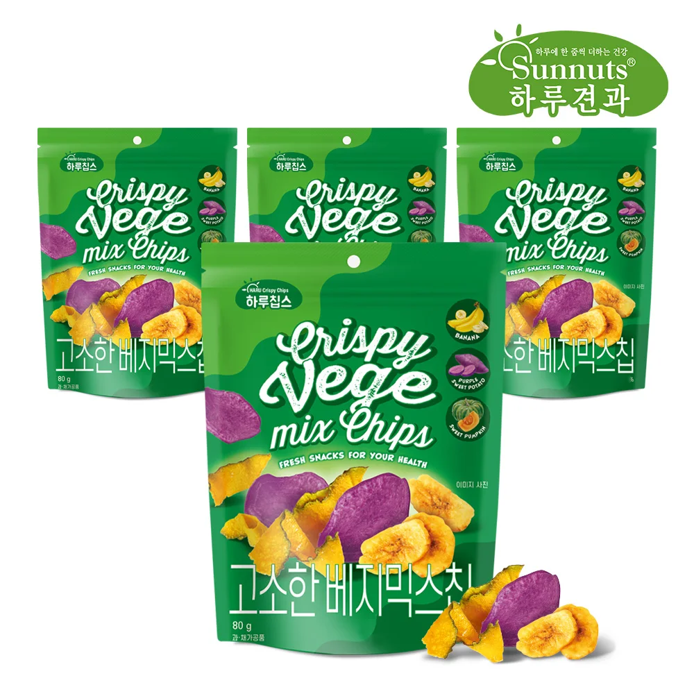 [Daily Nuts] (3+1) Delicious Veggie Mix Chips 80g (Total 4 Packs)