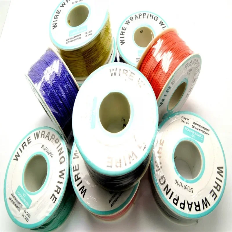 1 sztuk spawania kabel PCB Jumper płytka drukowana 0.2mm drut do pakowania prezentów elektronicznych podłączenie drutu 30AWG kabel 250m czerwony czarny biały niebieski — zdjęcie 2