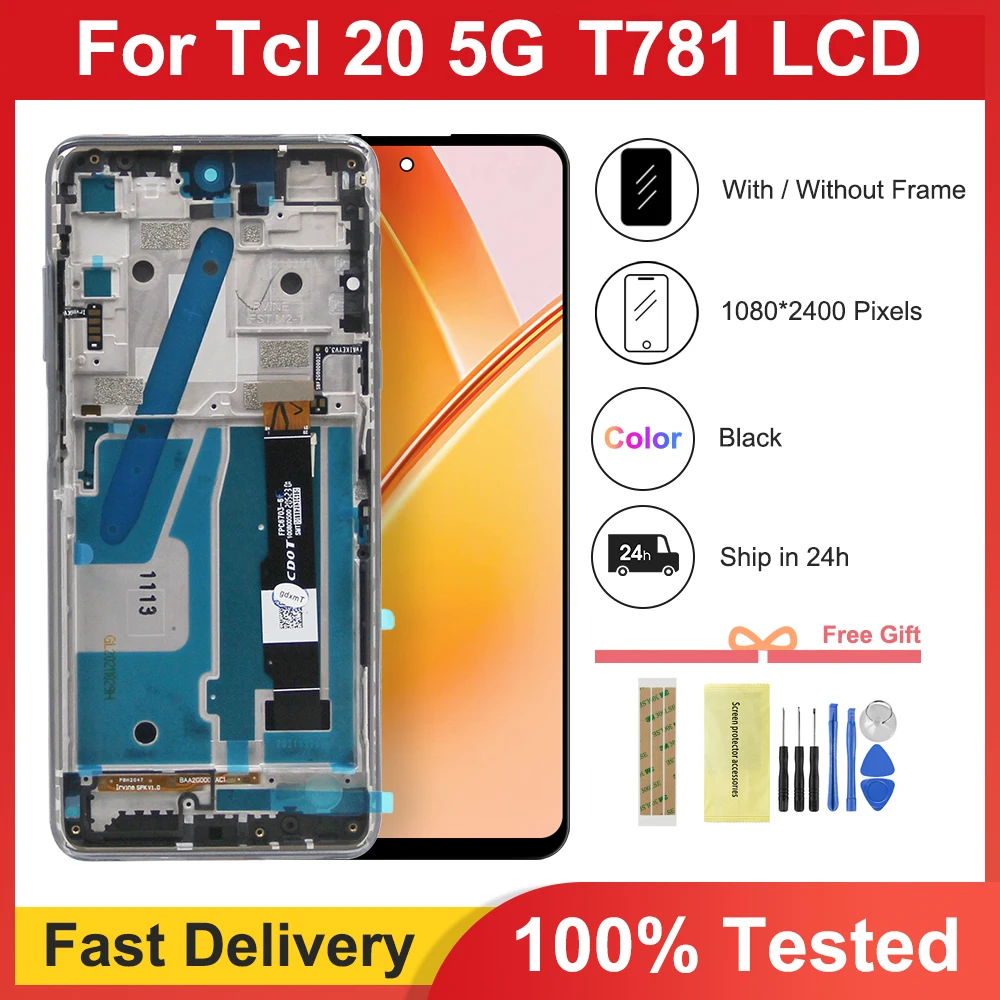 6.67\'\' Original For TCL 20 5G LCD Display Touch Screen Digitizer Assembly Replacement For TCL 20 5G T781 T781K T781H LCD Display