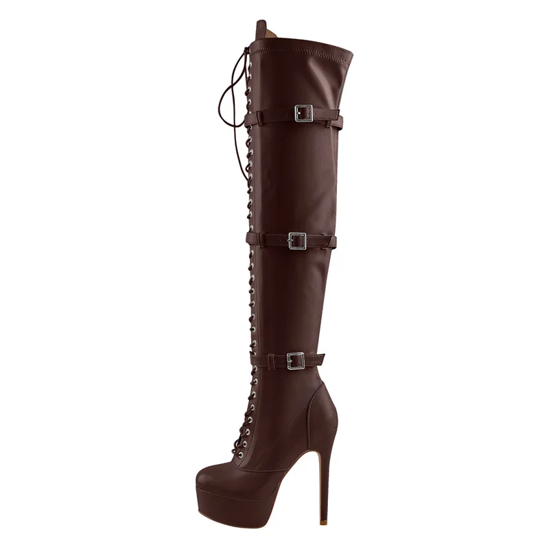 Onlymaker Overknee Stiefel Schwarz Lackleder 4