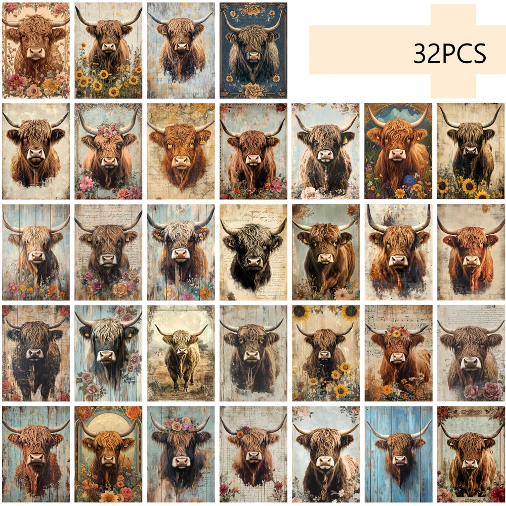32 ชิ้น, โปสการ์ดวัวไฮแลนด์วิน - Collectible Vintage Greeting Cards บทวิจารณ์และราคา