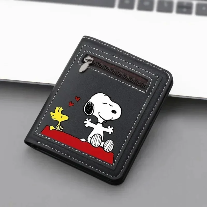 Snoopys hommes portefeuille Anime porte-monnaie porte-carte de crédit passeport PU étanche permis de conduire sac cartes d'identité couverture femme enfants cadeau