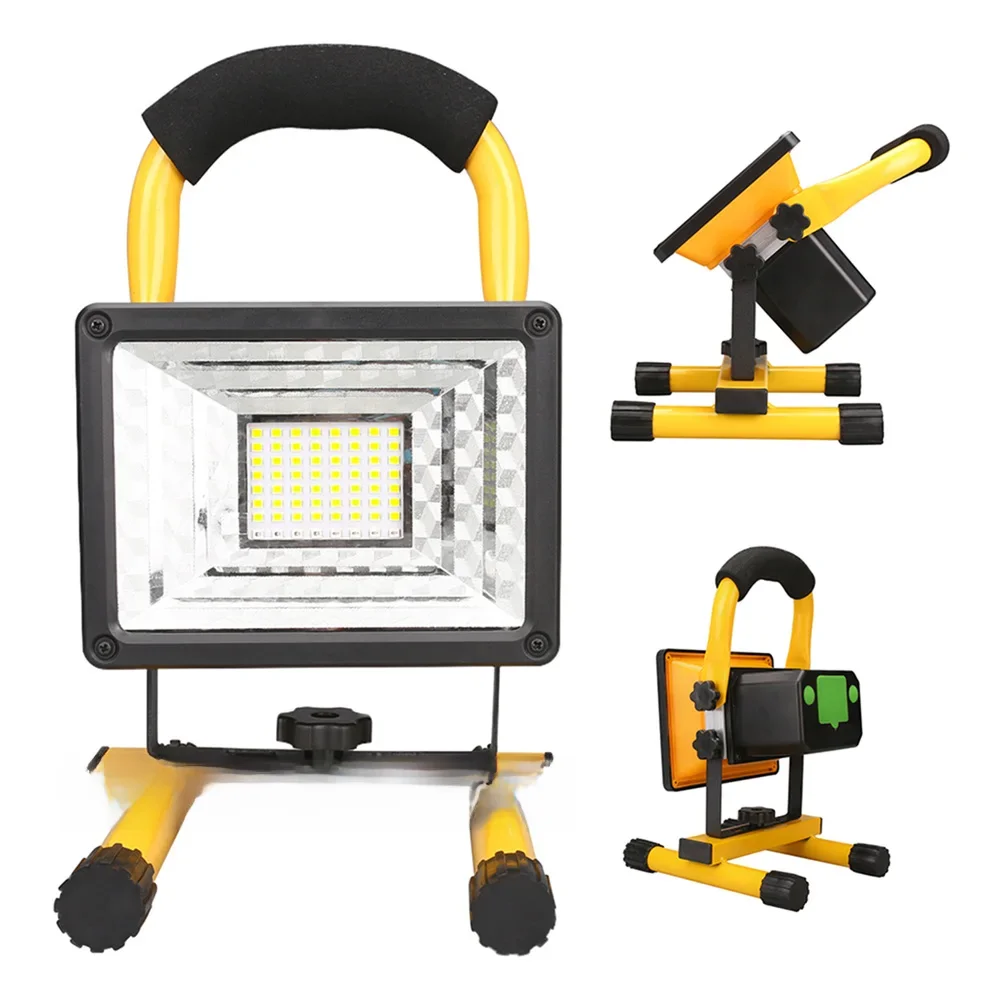 1/2 pièces LED lampe de travail Portable Rechargeable 60W avec support projecteur étanche pour Camping en plein air randonnée Garage d'urgence