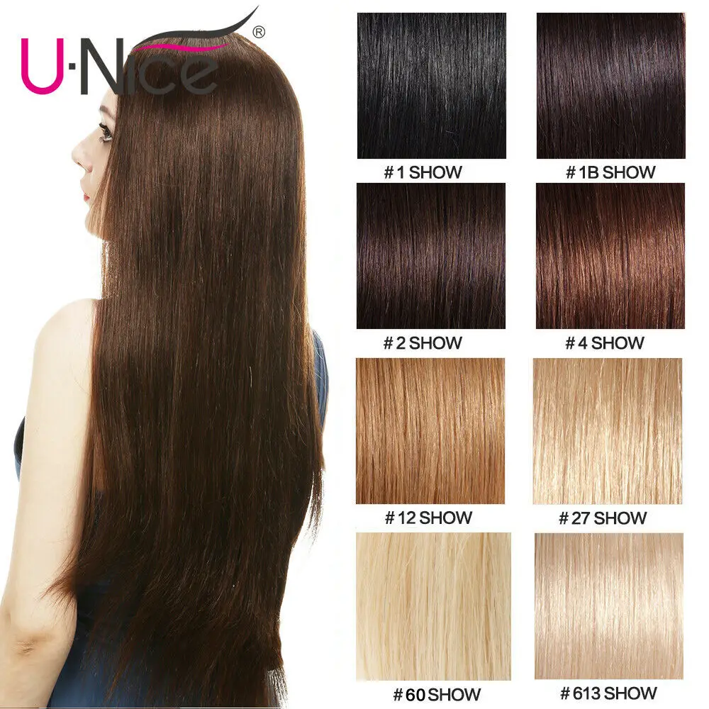Imagen 7: Extensiones de cabello UNice I-Tip, 100 hebras/100 gramos, extensiones de cabello humano liso