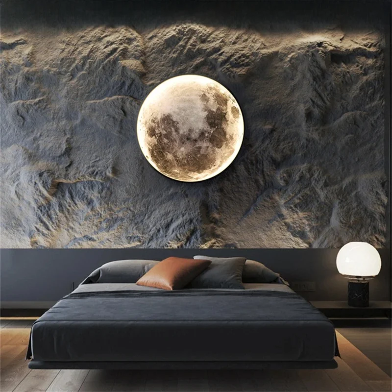Applique Murale en Forme de Lune pour Chambre à Coucher, Luminaire Décoratif de Luxe, Moderne, Minimaliste, Salon, Art Mural Nordique