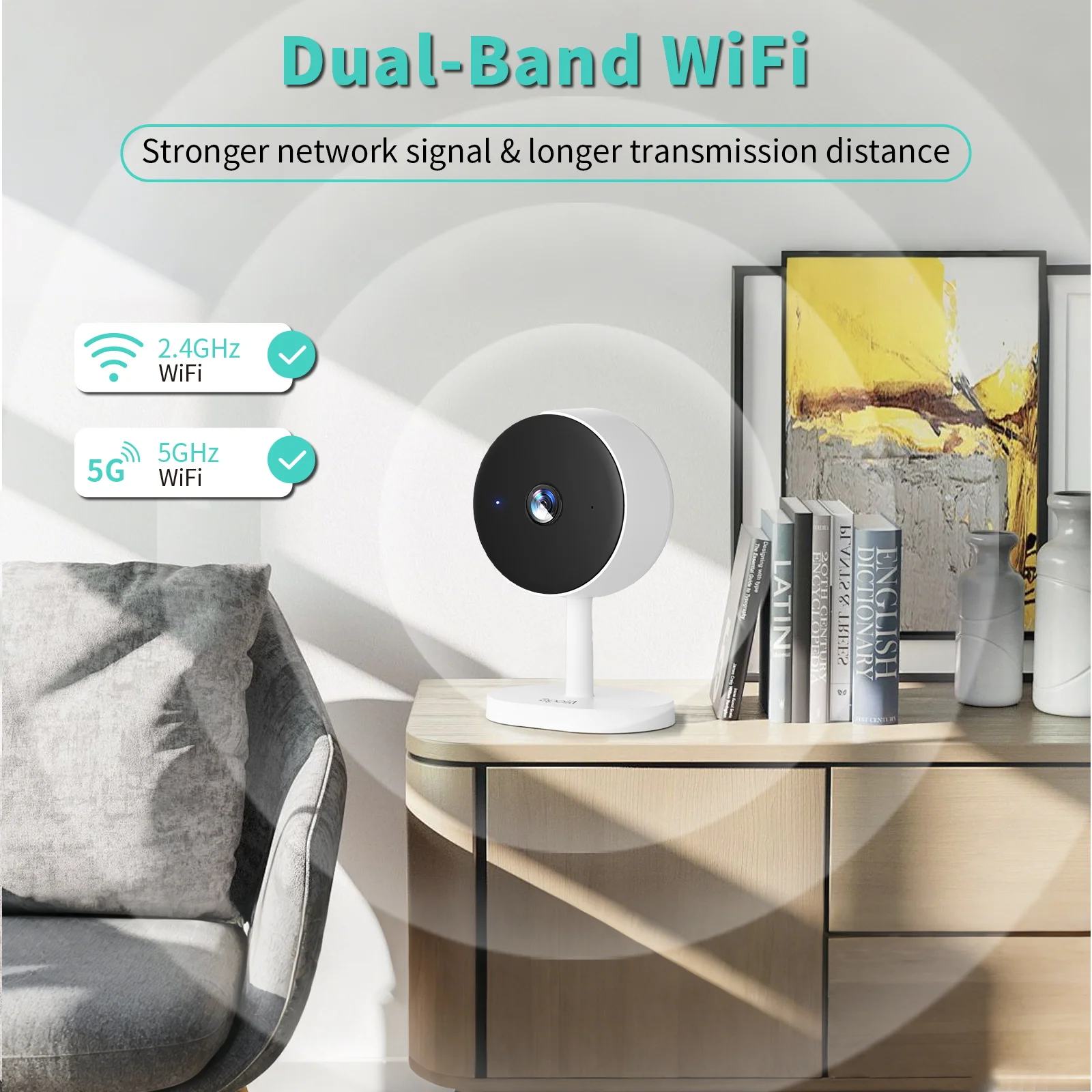 2pcs Alaga 2K WIFI security camera, suitable for pet/elderly/home security cameras, with two-way communication security camera