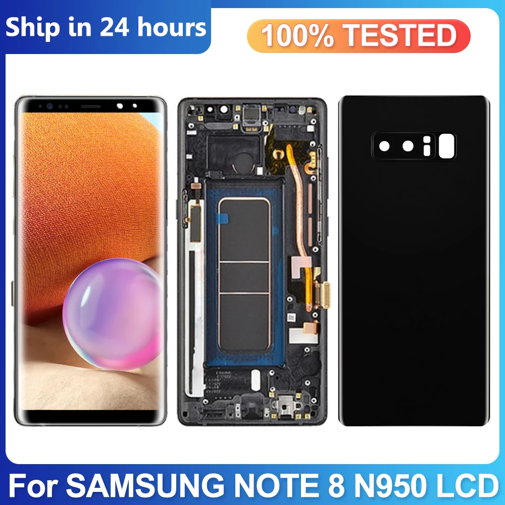 

AMOLED TFT For Samsung Galaxy Note 8 N950 N950F N9500 LCD Display Touch Screen Digitizer Assembly Replacement Parts with Frame