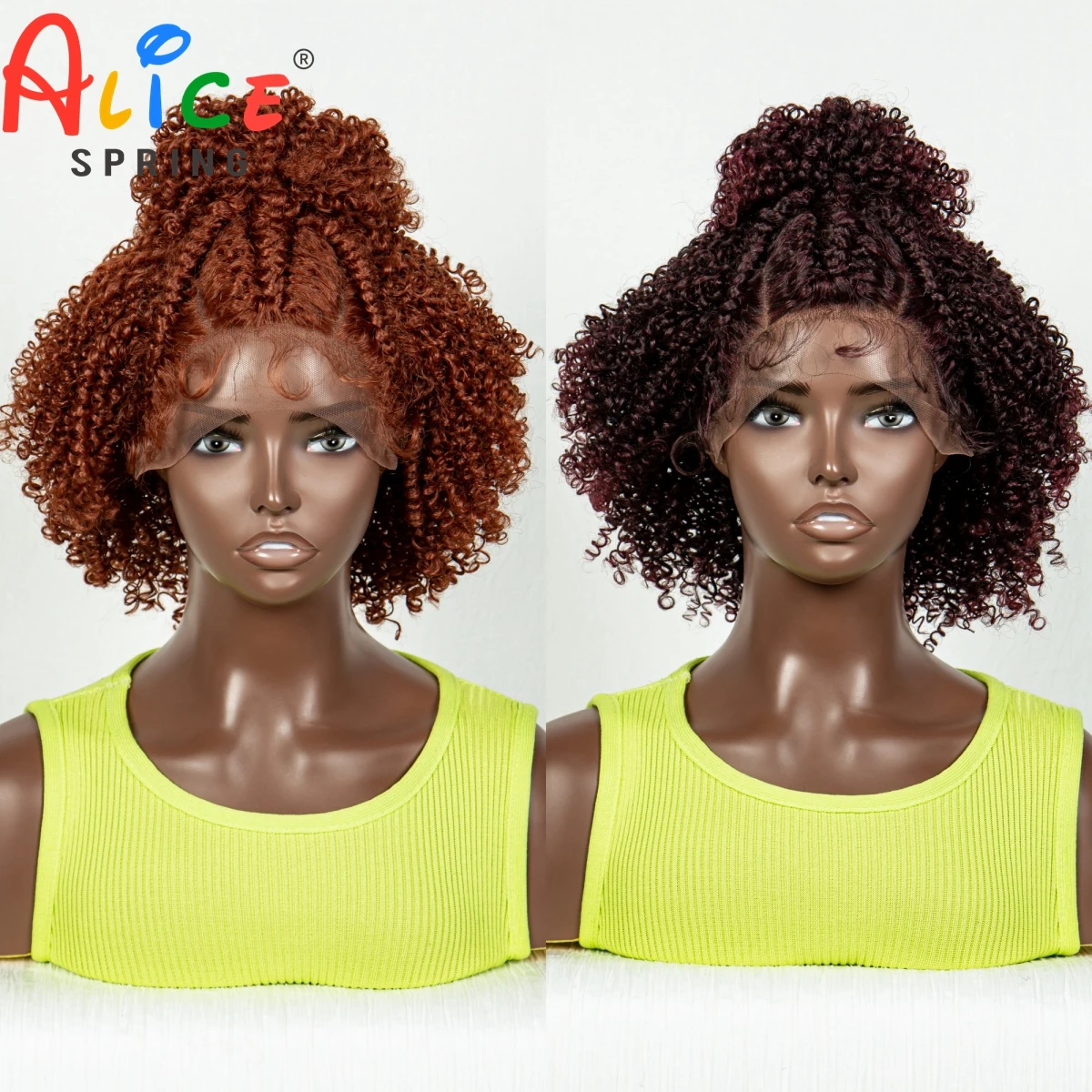 NEW Lace Front Braided Wigs Synthetic Knotless  Braid Wig with Baby Hair for Black Women Short Afro Curly Lace Braiding Hair Wig