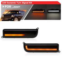 S​moked Upgraded Switchback Sequential Turn Signal/DRL Parking Kit For Jeep Cherokee XJ 1997-2001 LED Dynamic Sidemarkers Lights