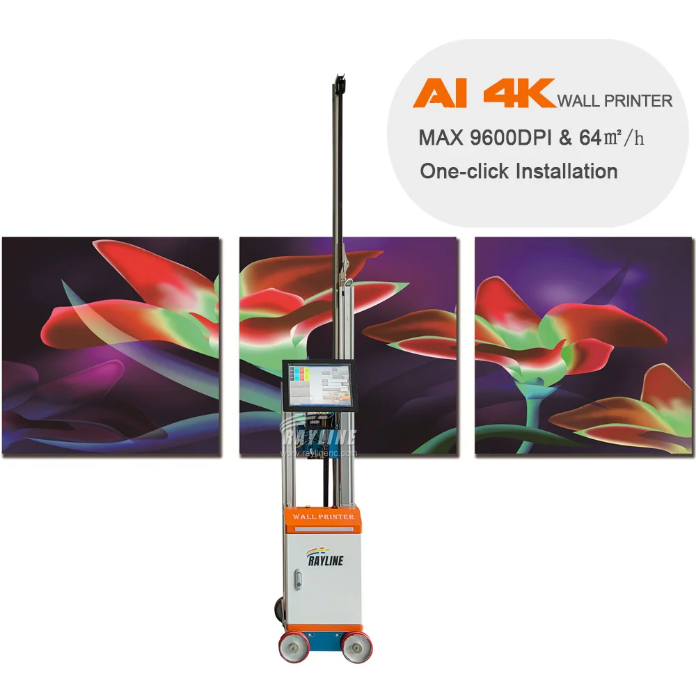 آلة طابعة الحائط العمودية AI 4K مباشرة إلى آلة طلاء الحائط طابعة نافثة للحبر