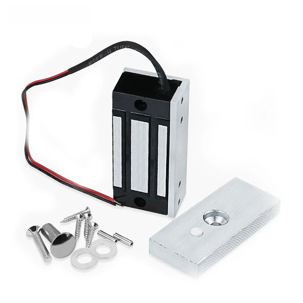 DC12V/24V Electric Magnetic Door Lock Mini 60kg/132lbs Metal Electromagnetic Lock for Cabinet Drawer Single Door Waterproof