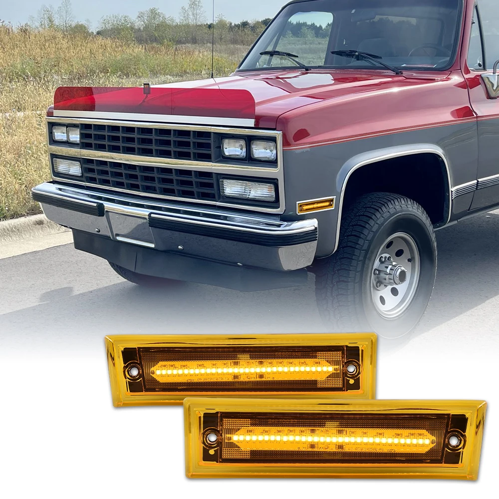 

Светодиодный передний боковой габаритный фонарь с оранжевыми линзами, подходит для Chevrolet Gmc C10 C20 C30, водонепроницаемые, снегозащитные, пылезащитные, автомобильные аксессуары