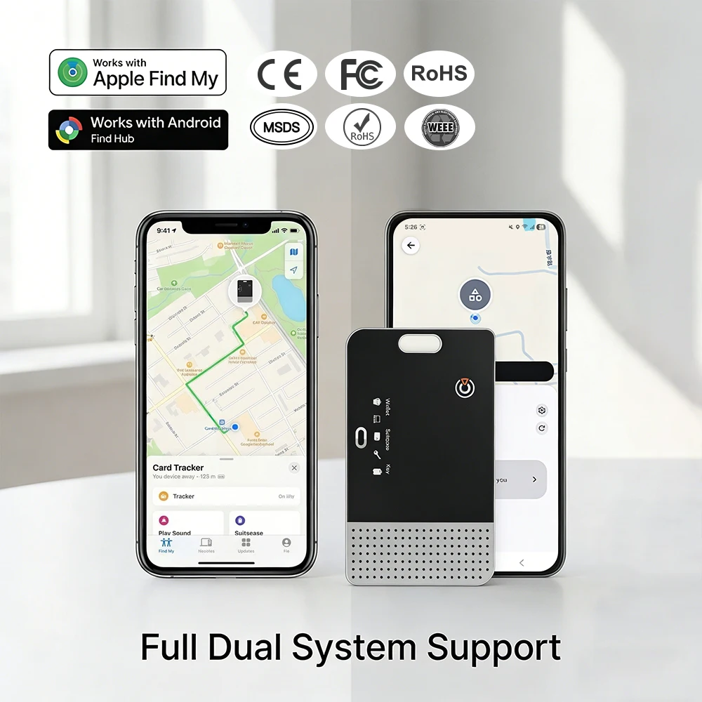 

Ultra-Slim1.7mm Wallet Tracker Wireless Charging Locator for Google Find Hub & Apple Find My Global Tracking Anti-lost Smart Tag