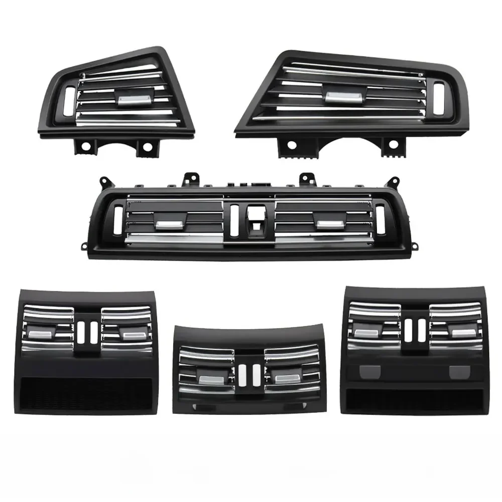 LHD RHD Samochodowa przednia tylna klimatyzacja Chromowana kratka wentylacyjna AC Panel wylotowy do BMW serii 5 F10 F11 F18 520i 523i 525i — 2