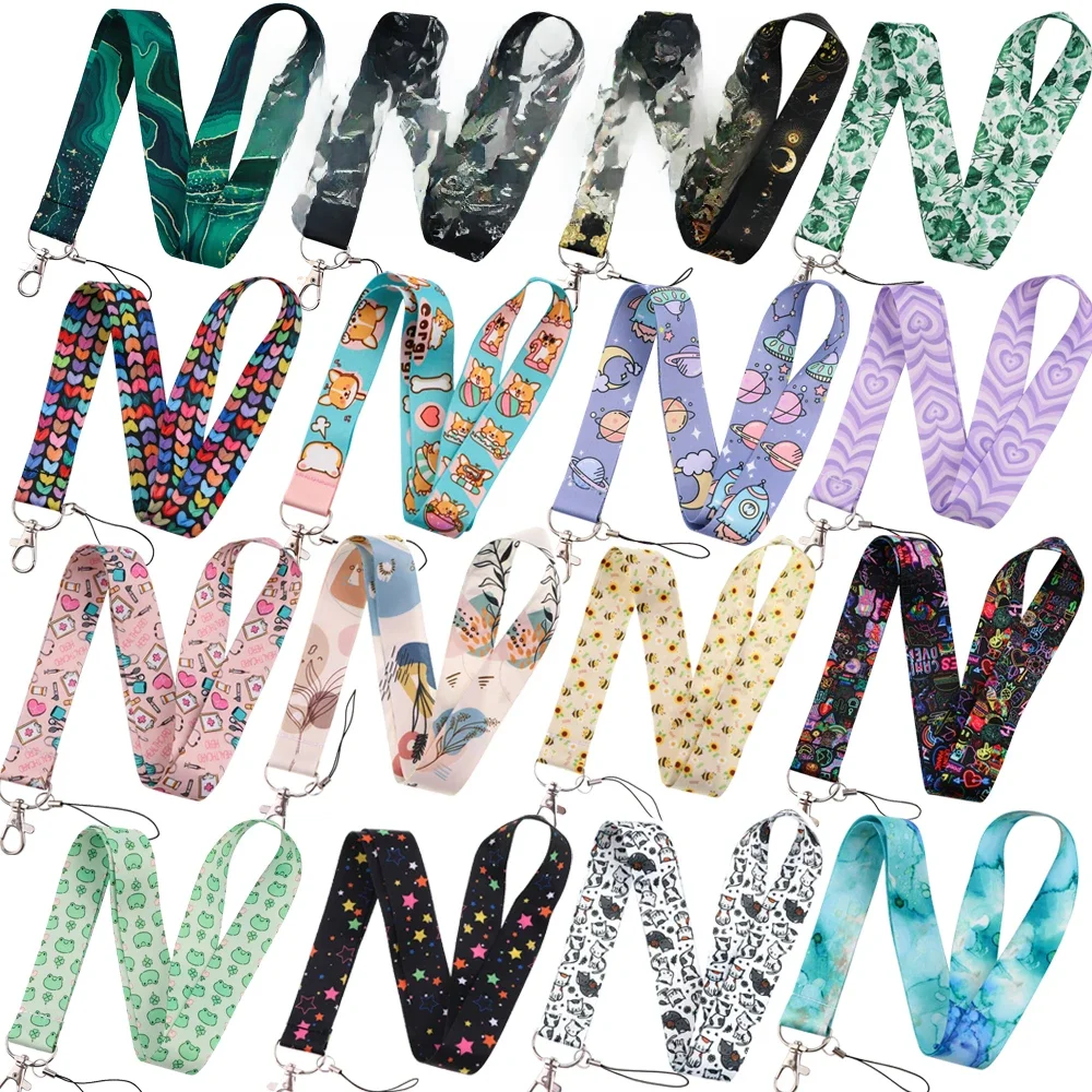 Lanière artistique mignonne pour clés, 100 modèles, porte-Badge, carte d'identité, carte de crédit, corde de suspension, Lariat, accessoires de charme pour téléphone portable