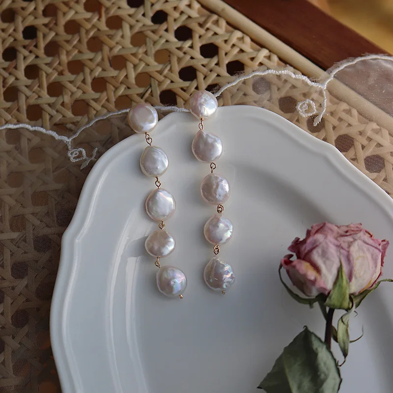 Exquisite Perlenmond-Asymmetrische Wassertropfen-Ohrringe für Frauen, Koreanische Mode Schmetterling Blumen Zirkon Ohrringe Hochzeitsschmuck – Detail 14