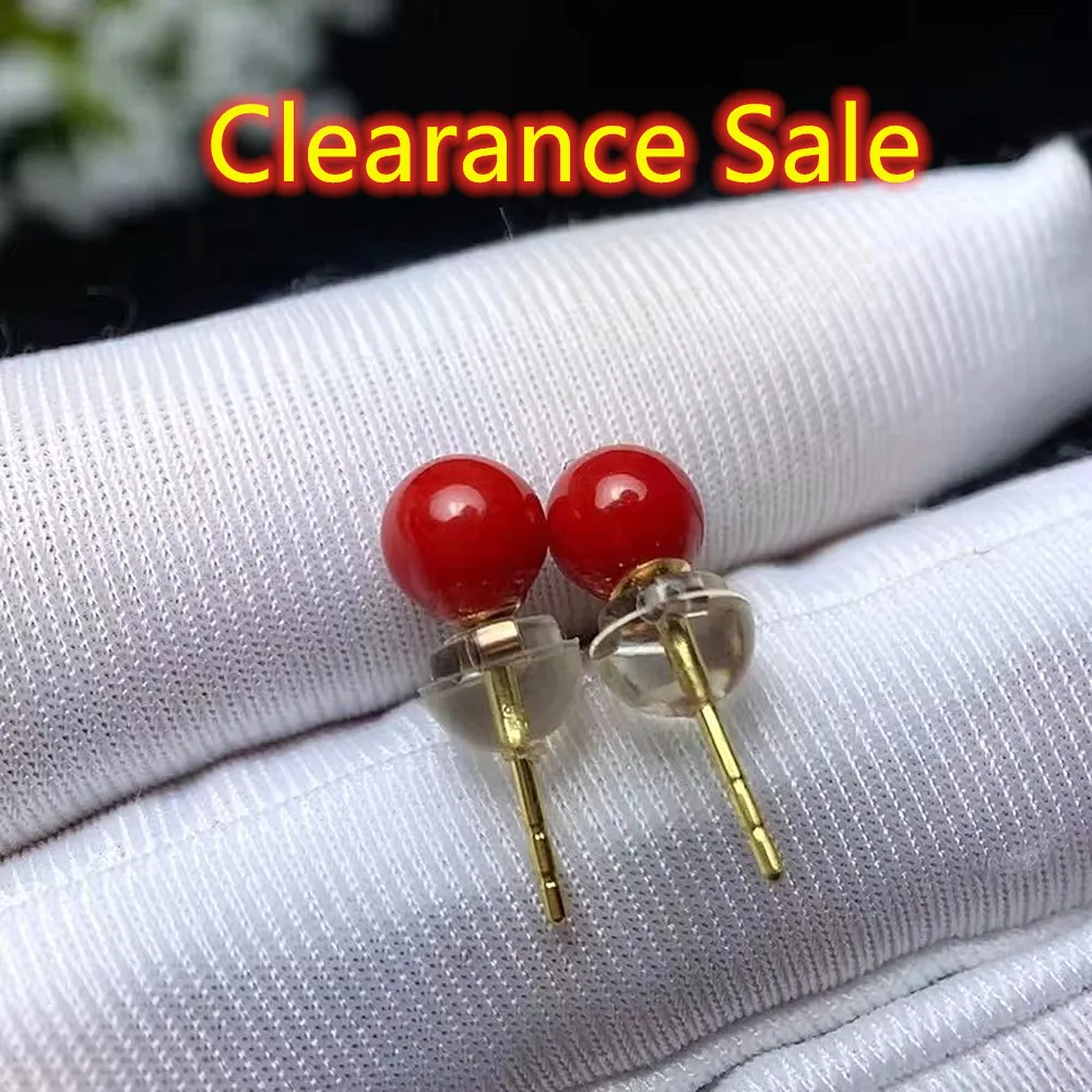 

KJJEAXCMY бутик ювелирных изделий, 18-каратное золото, инкрустированные натуральным красным кораллом, роскошные серьги для женщин и девочек, поддержка обнаружения Frendy