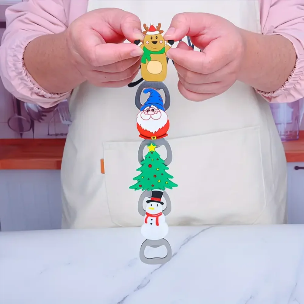 Magnetic Christmas Bottle Openers: Santa, Reindeer, Christmas Tree, and Eagle Designs - Kitchen & Party Supplies - Stainless Ste