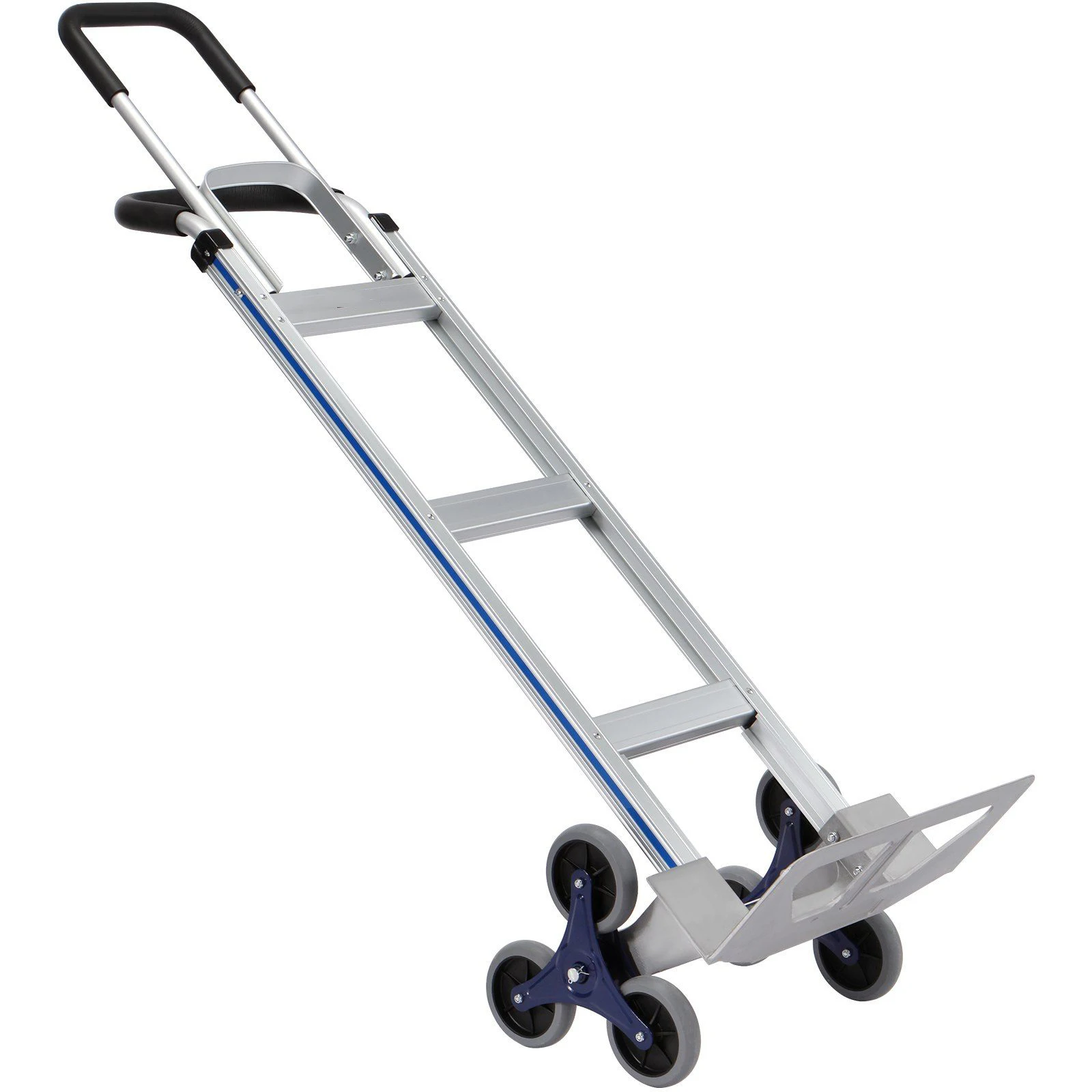 

Stair Climbing Cart 550 lbs Load, Aluminum Hand Truck Dolly Dual Handles Integrated Frame & Nonslip Rubber Wheels Stair Climber