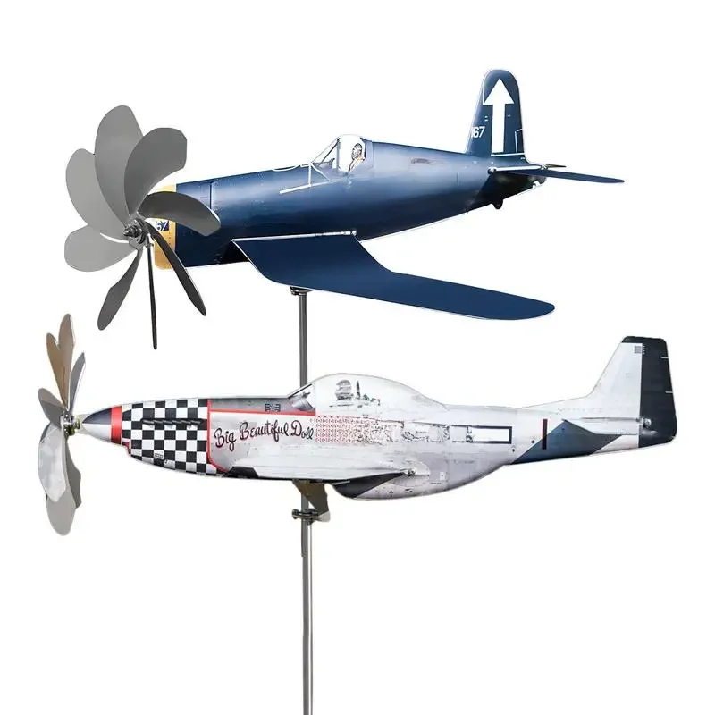 Aircraft palette à vent en métal et acier inoxydable, ornement de jardin, patio, moulin à vent, décorations de jardin, détection du vent