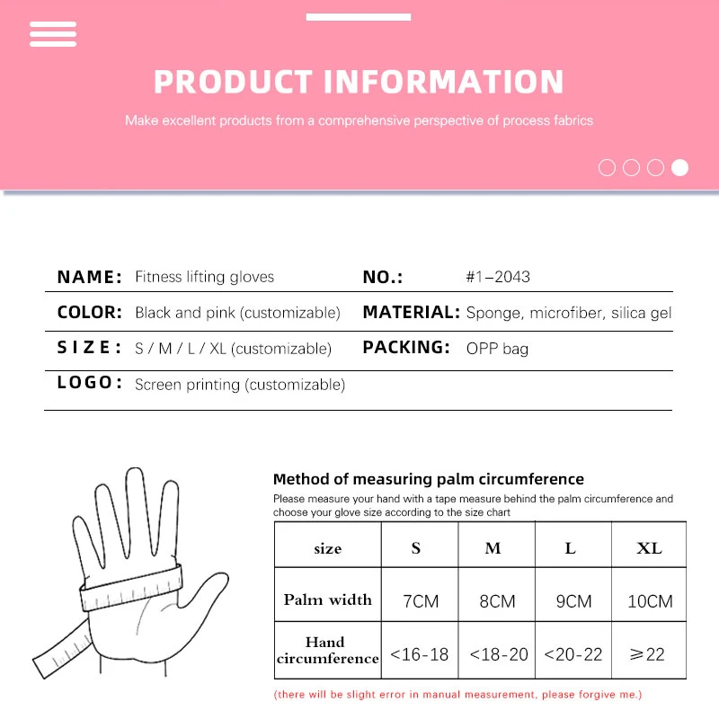 Breathable Workout Gloves Weight Lifting Fingerless Gym Fitness Exercise Gloves for Powerlifting Women and Men Training Cycling