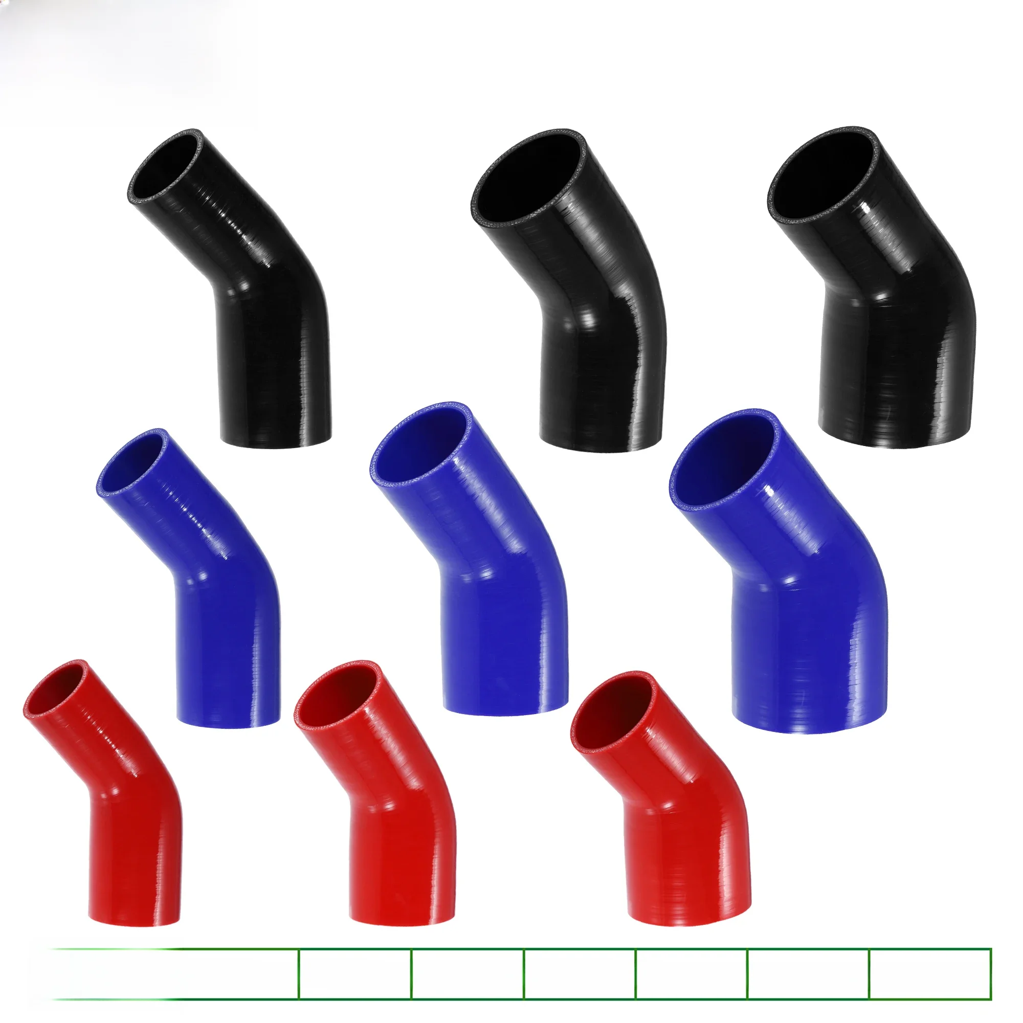 UXCELL 45 stopni 51mm-63mm 70mm-76mm ID 4Ply samochodowy reduktor kolankowy silikonowy łącznik węża Intercooler Tube rurociągi wlotowe — 2