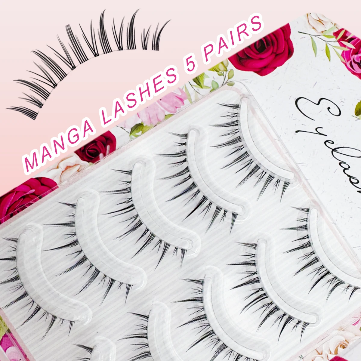 5 أزواج من الرموش الصناعية Kawaii ذات مظهر خرافي طبيعي ناعم وخفيف الوزن وشريط شفاف قابل لإعادة الاستخدام على طراز الرسوم المتحركة لرموش عيد الهالوين