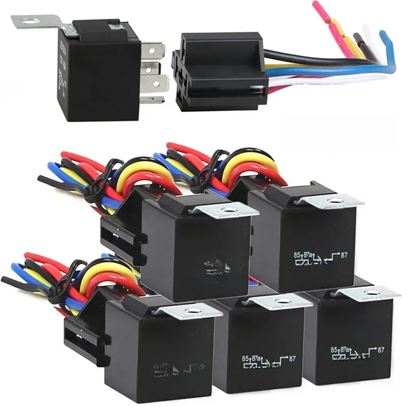 Waterdichte Auto Relais 12V 5pin 40a Auto Relais Met Zwart Rood Koperen Terminal Auto Relais Met Relais 1Pc - afbeelding 2