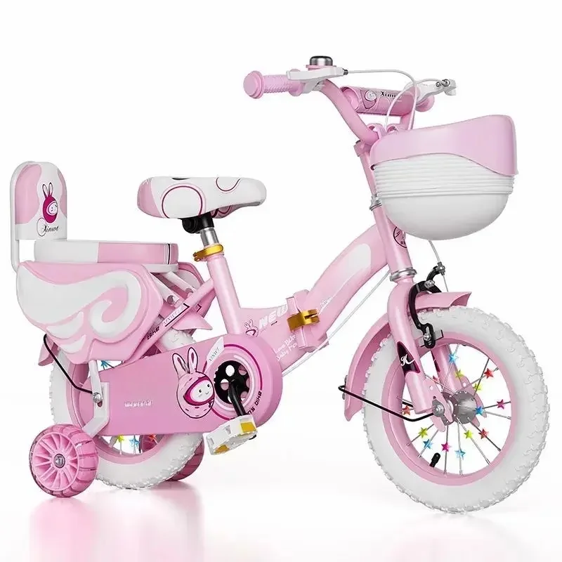 AliExpress NONE 2-9 years old Children's Bicycles Boys Girls Folding Bike Flash Auxiliary Wheel Adjustable Bikes Pink