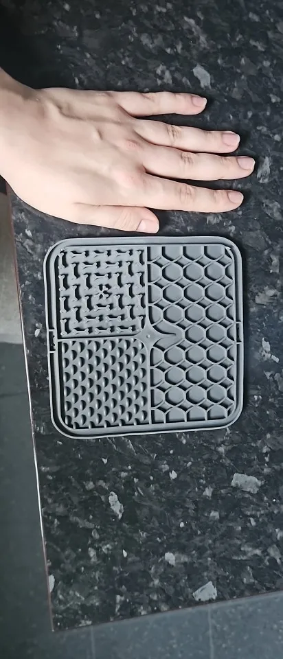 Customer review photo for Dog Lick Mat with Suction Cups
