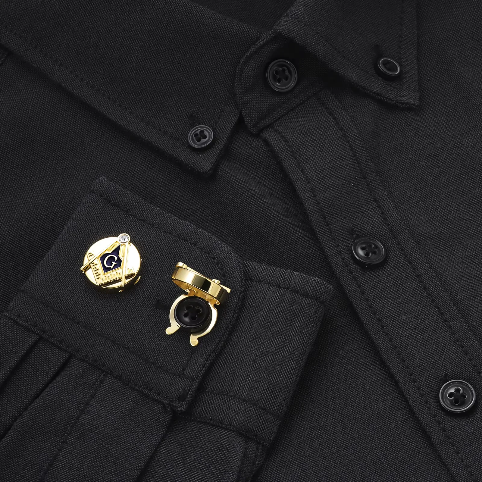Masonic Button Covers for Men 3 Styles Square Compass G Symbol Brass Gold Plated 17.8MM No Sew Shirt Button Caps HAWSON