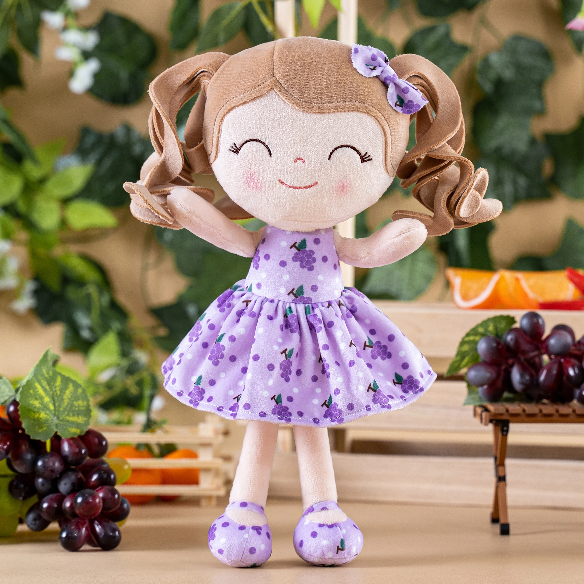 Plush Toys  Baby Dolls Fruit Toys Curly Hair Dolls Christmas Gifts 30cm Grape