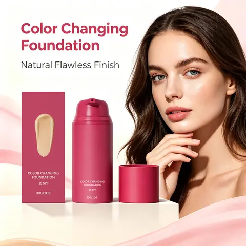 Natural Tone Color Changing Foundation Adjusting Even Skin Texture Smooth Flawless Finish Long Lasting Lightweight Breathable Non Greasy Liquid Makeup