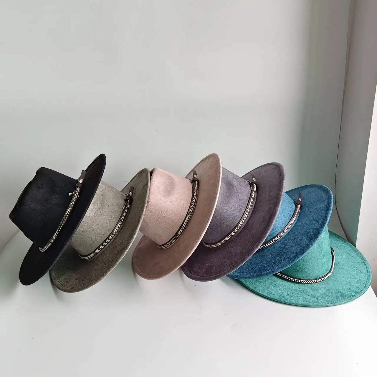 Vintage Suede Wide Brim Western Ranch Cowboy Felt Hat with Braided Band, Multiple Colors Options, Suitable for Daily Outfit, Par