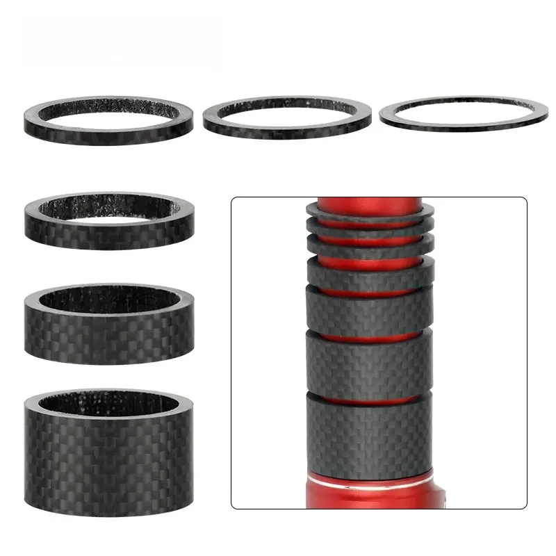 AliExpress DEEMOUNT Bicycle Carbon Fiber Spacers for 1-1/8" 28.6mm Fork Headset Handlebar Stem Rise up Height Adjust Washers 3K Matte Rings