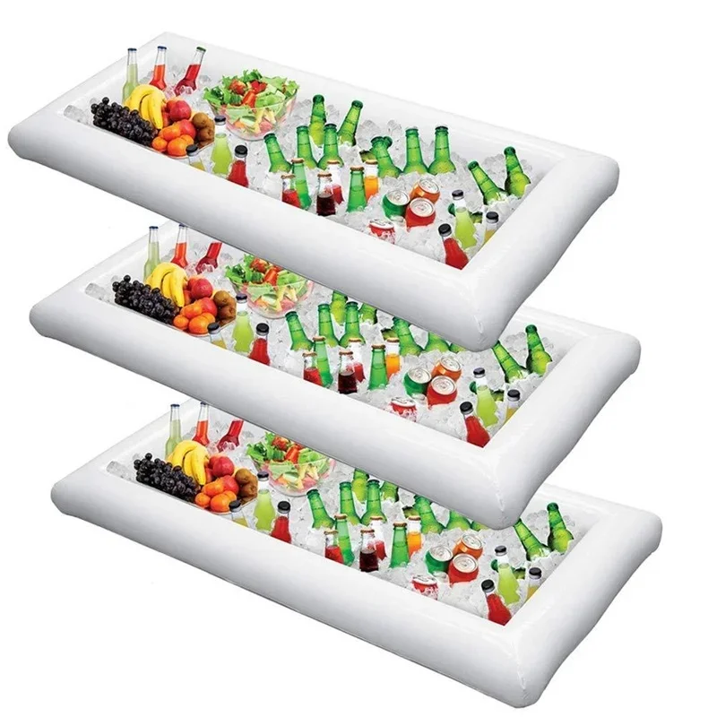 Plateau à glace gonflable pique-nique en plein air Camping gonflable réfrigéré assiette à salade de fruits Portable seau à glace gonflable barre de glace réservoir de glace