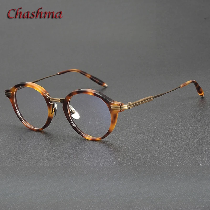 Chashma Prescription Glasses Women Round Acetate Retro Men Retro Eyeglasses Frames Fashion Gafas for Myopia Read Recipe Lenses