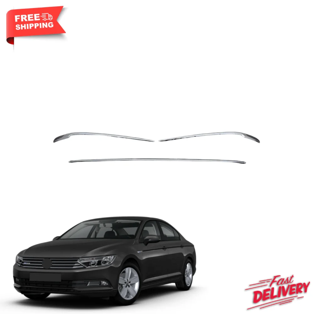 

Chrome front bumper bottom Trim 3 PCs for VW Passat B8.5. 2019 and up. Stainless steel. A + quality. Automotive Modified Car Stylin