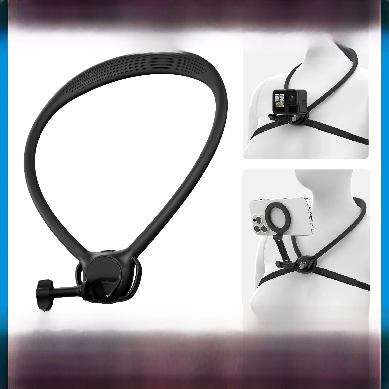 TELESIN téléphone caméra d'action 2 en 1 support de cou pour GoPro Insta360 DJI OSMO Action caméra d'action universelle accessoires de téléphone