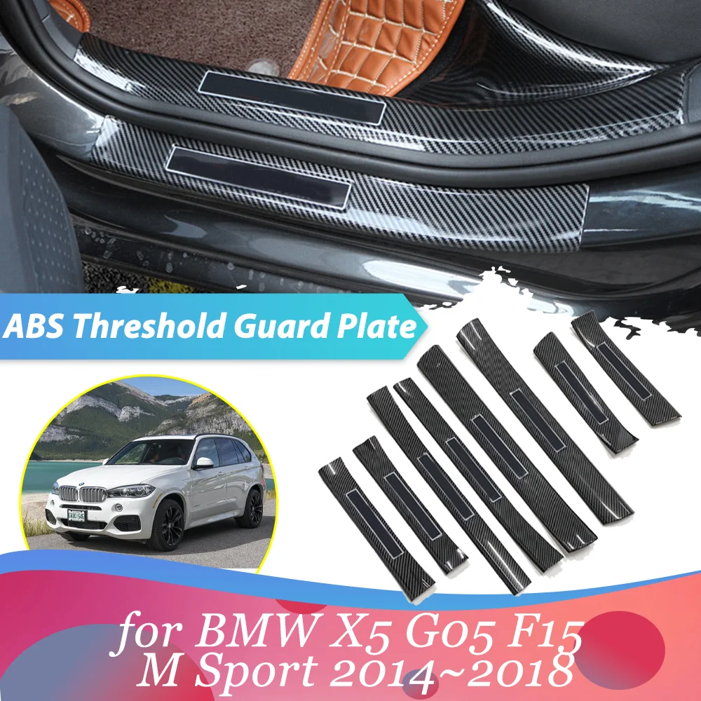 Car Welcome Pedal for BMW X5 G05 F15 M Sport 2014~2018 Door Sill Scuff Threshold Guard Plate Anti-scratch Sticker Accessories