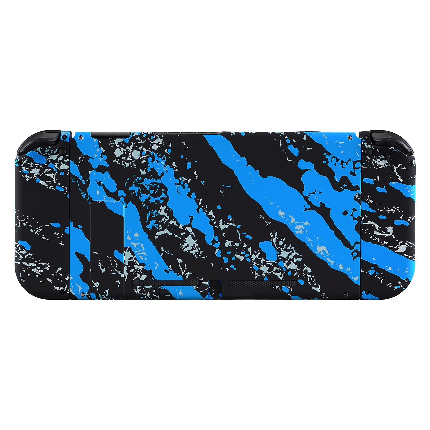 eXtremeRate Console Back Plate Housing Shell w/Full Set Buttons for Nintendo Switch - Blue Coating Splash