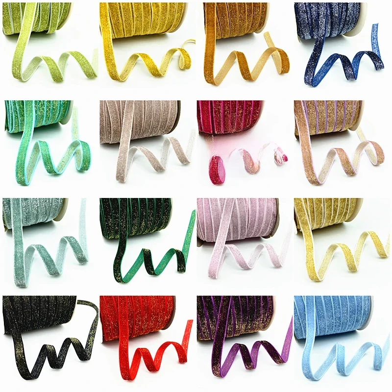 Ruban de Velours en Fil localité et Argenté, Décoration de ixde Mariage, Emballage Cadeau Fait à la Main, Nministériels d Papillon pour Cheveux, DIY, 1 Yard, 10mm, 25mm, 38mm