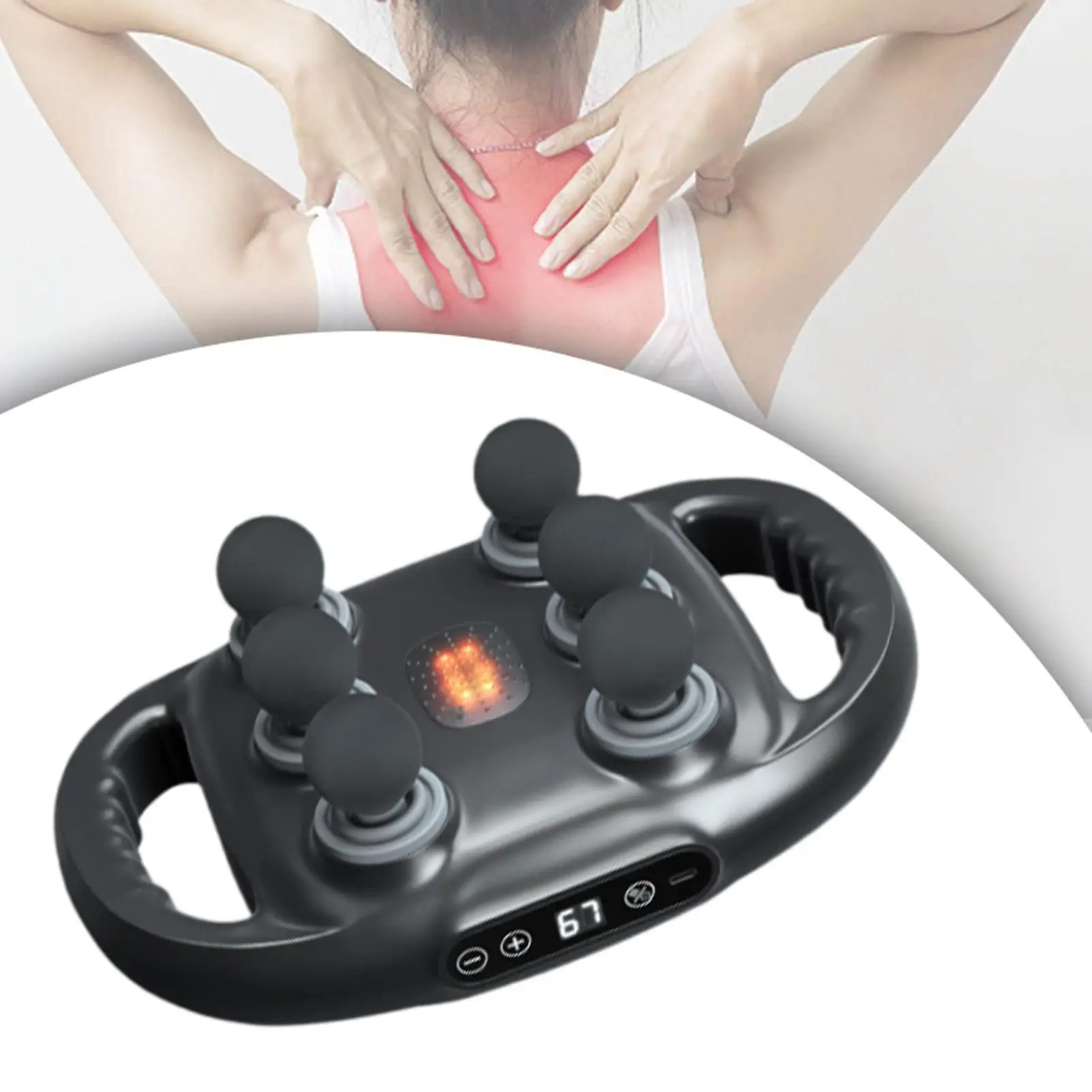 جهاز مساج كهربائي 9 تروس محمول باليد آلة تدليك قرع احترافية للنساء مدلك عضلات الذراع والرقبة والظهر والكتف