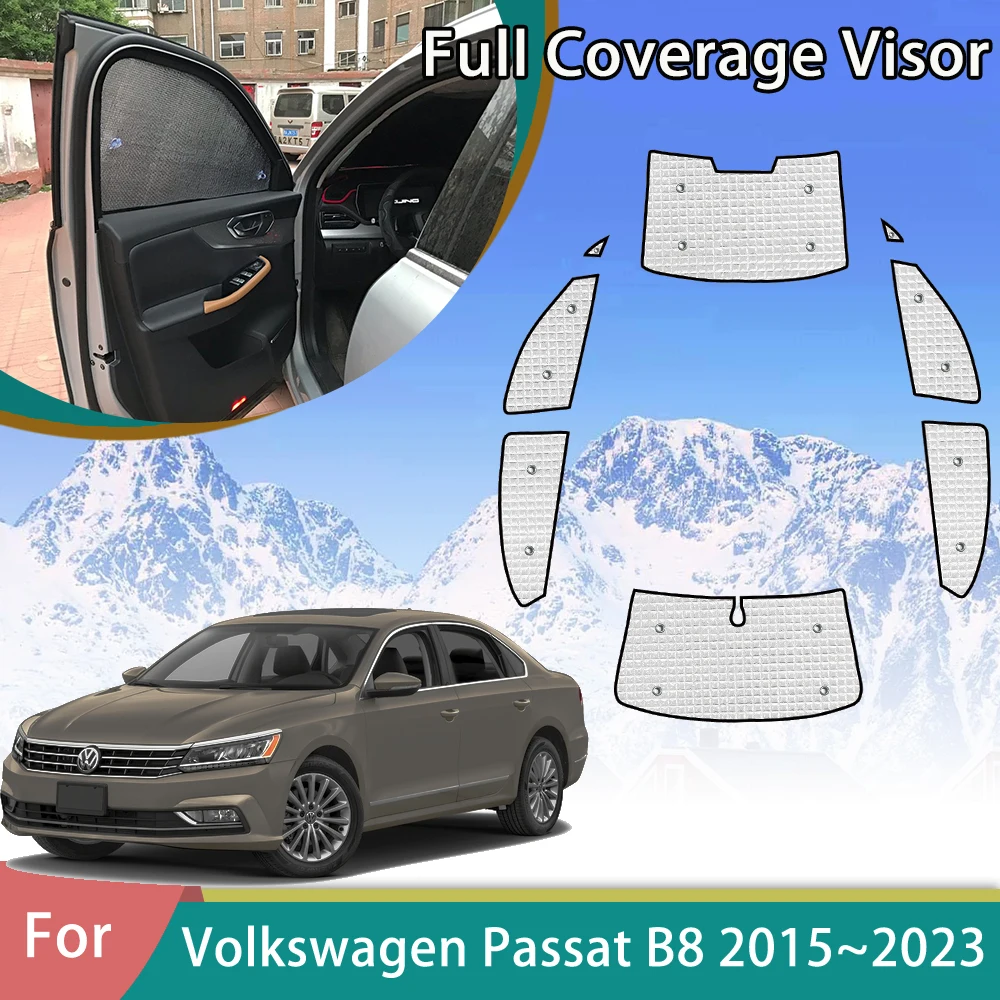 For Volkswagen VW Passat B8 GT 2015-2023 Front and Rear Windshield Sunshades Auto Accessories Anti-UV Window Interior 2016 2020