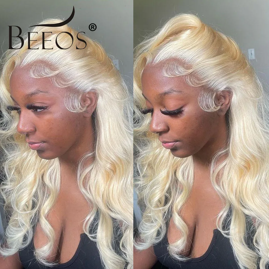 BEEOS 613 Blonde Body Wave 13x4 HD Lace Full Front Human Hair Wigs 250% Pre plucked 5x5 HD Lace Closure Wig For Women Skinlike