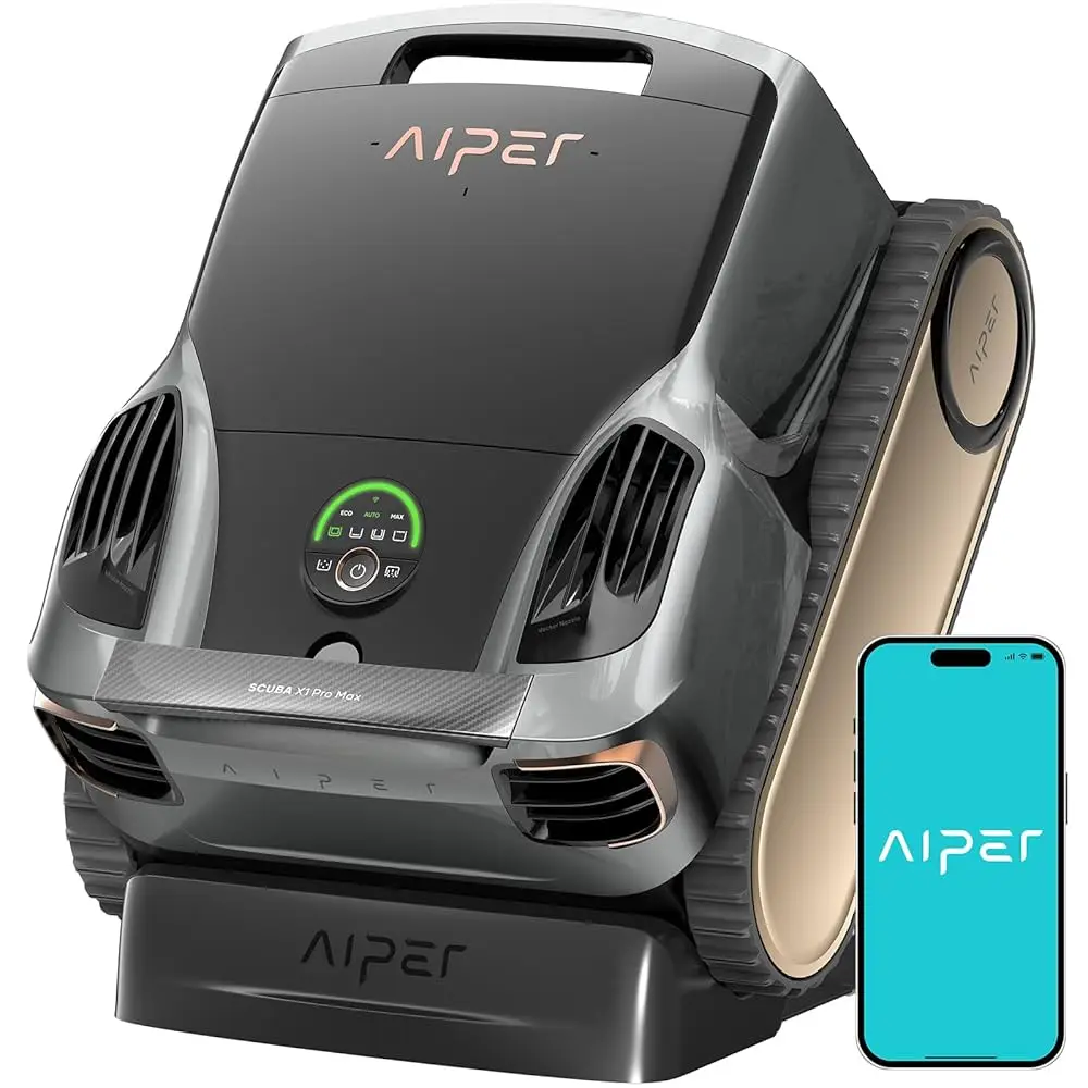 

БОЛЬШИЕ СКИДКИ ПРОДАЖИ АКЦИОН Aiper Scuba X1 Pro Max Универсальный робот для чистки бассейна с Caddy, картографирование бассейна, адаптивная дорожка, 8500 GPH