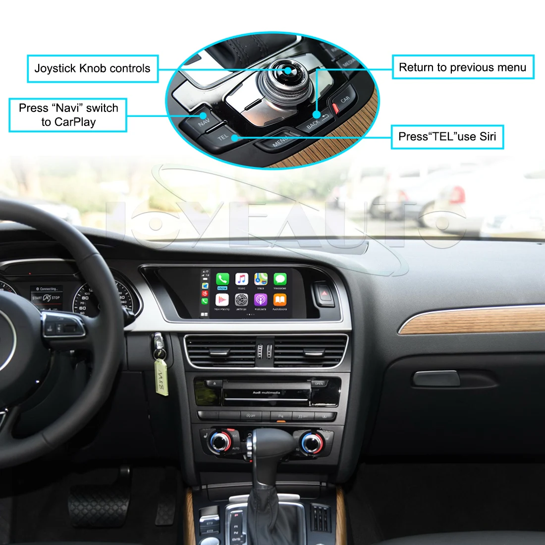 Joyeauto Apple CarPlay Wireless For Audi MMI 2G A4 A5 A6 2006-2009 Android Auto Carplay Module Decoder Box Netflix Speaker Radio