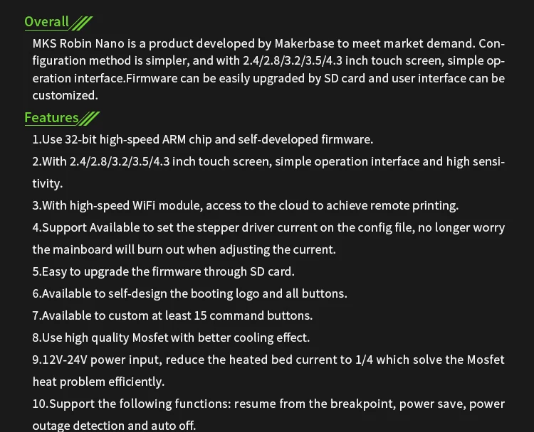 MKS 3D-Drucker-Board STM32 MKS Robin Nano Board V1.2 Hardware Open Source (Unterstützt Marlin2.0) mit 3,5-Zoll-Touchscreen – Detail 2