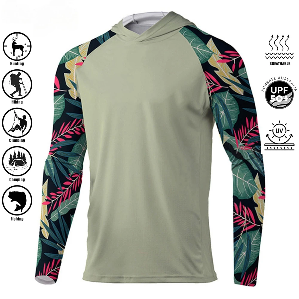 Sudadera con capucha de pesca Pelagic para hombre, ropa transpirable de verano, camisa de pesca de manga larga, protección solar, Camuflaje, Tops