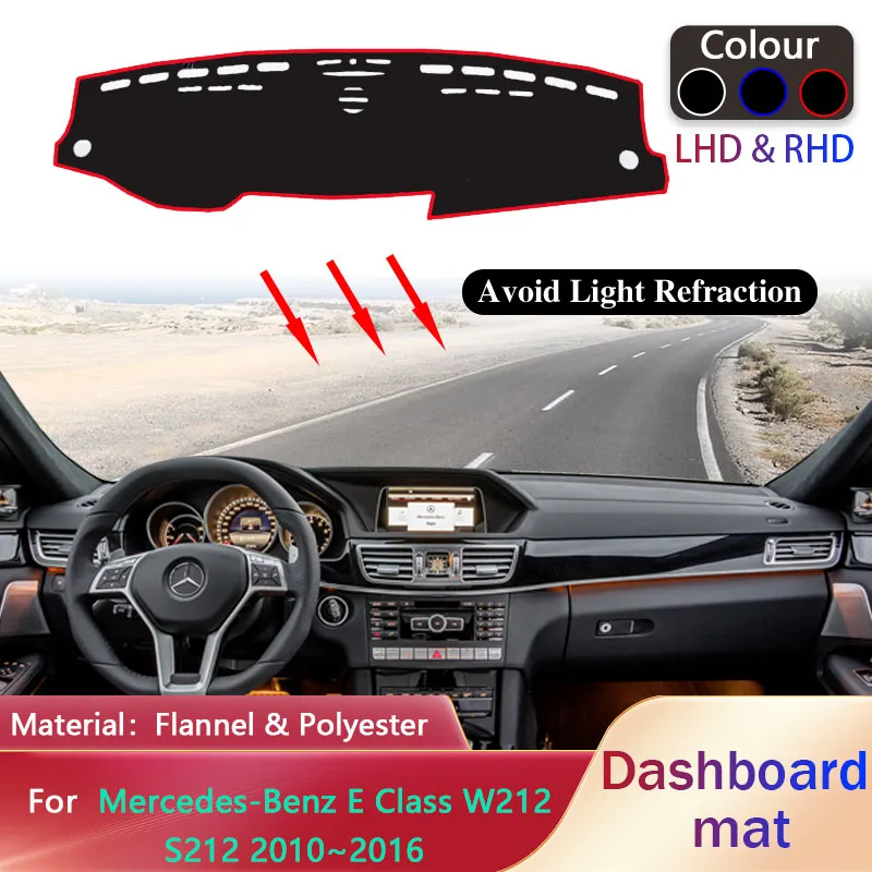 

Коврик для приборной панели автомобиля Mercedes-Benz E Class W212 S212 2010 ~ 2016, 2011 2012 2013 2014 2015 Противоскользящий коврик, Солнцезащитный ковер, коврик, аксессуары для приборной панели